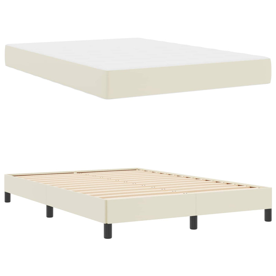 Bedframe met matras Crème 160 x 200 cm Stof