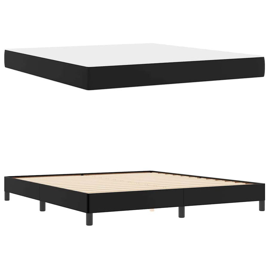 Bed Anders Zwart 180 x 200 cm Kunstleer