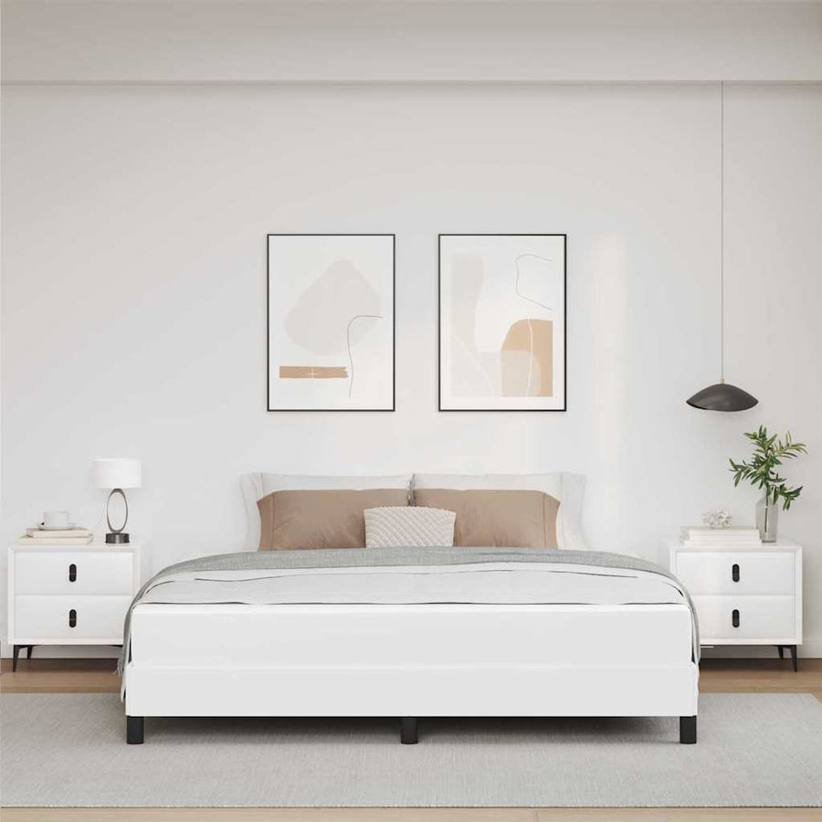Bed Anders Zuiverwit 180 x 200 cm Kunstleer