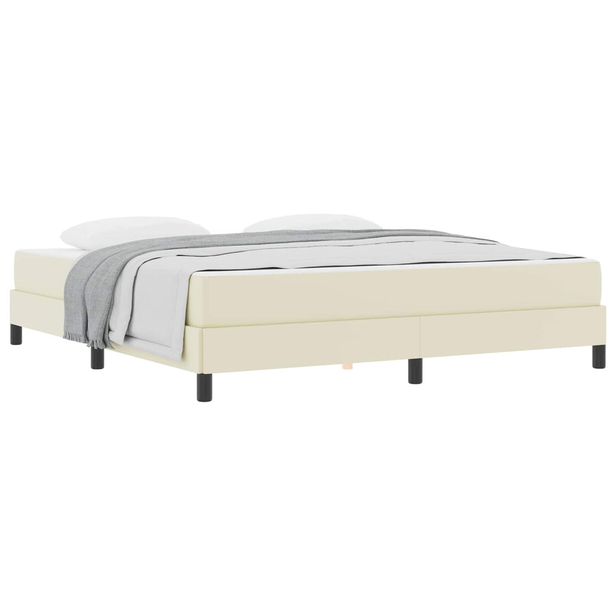 Bedframe met matras Crème 180 x 200 cm Stof