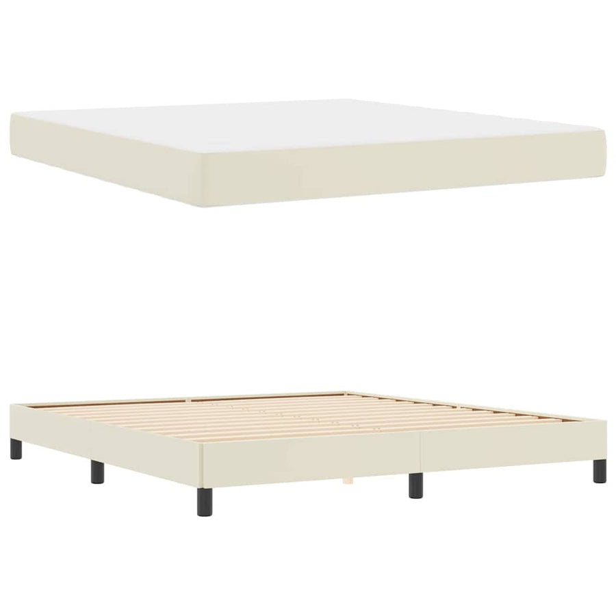 Bedframe met matras Crème 180 x 200 cm Stof