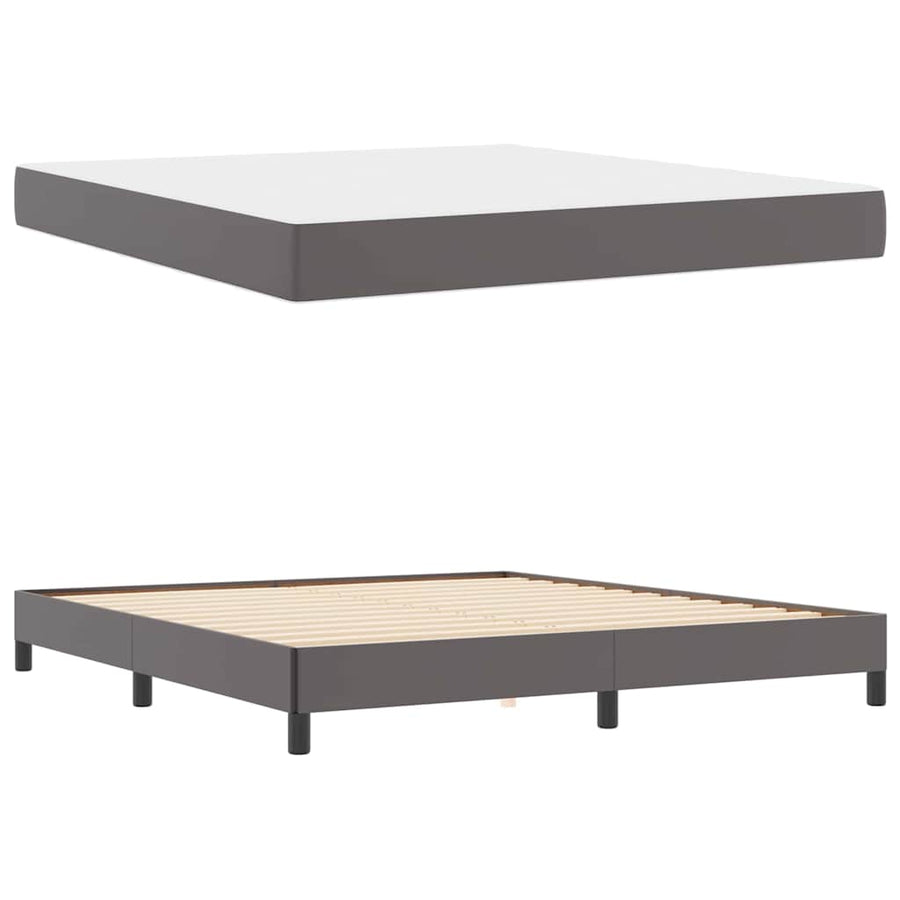 Bed Anders Grijs 180 x 200 cm Kunstleer