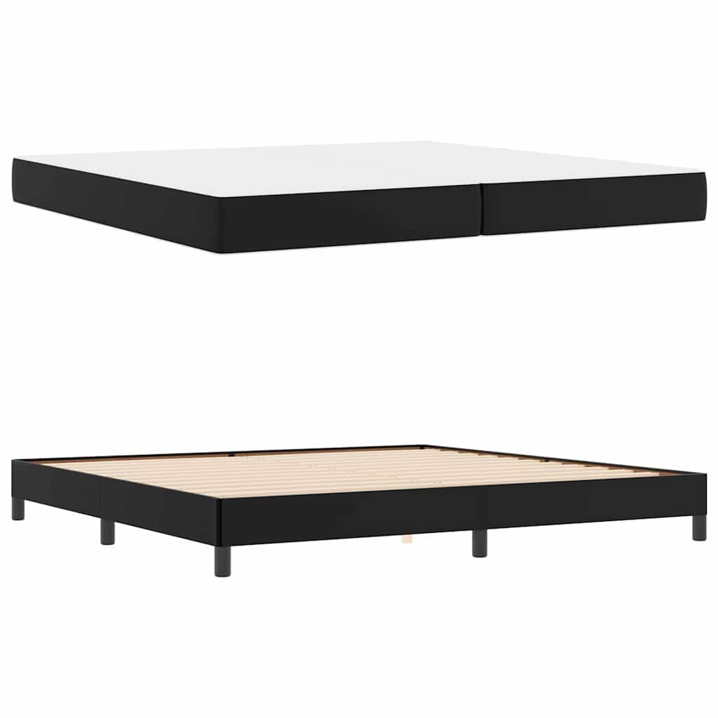 Bed Anders Zwart 200 x 200 cm Kunstleer
