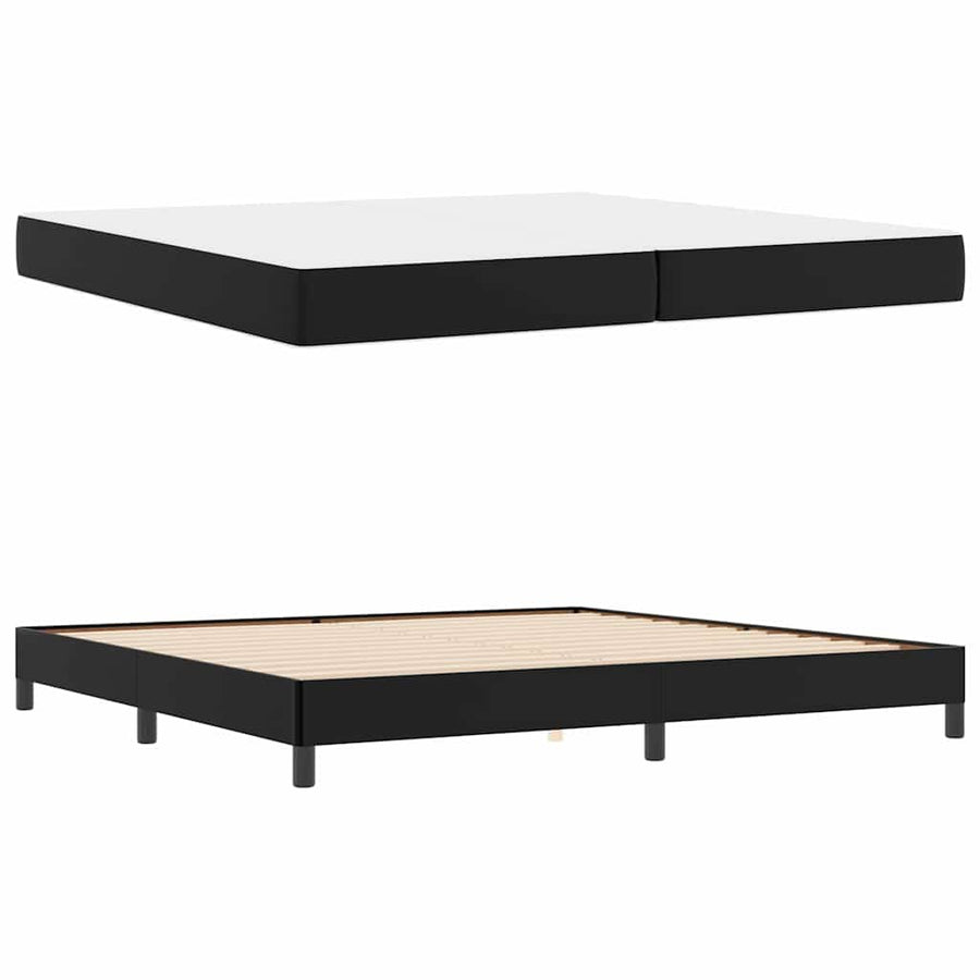 Bed Anders Zwart 200 x 200 cm Kunstleer