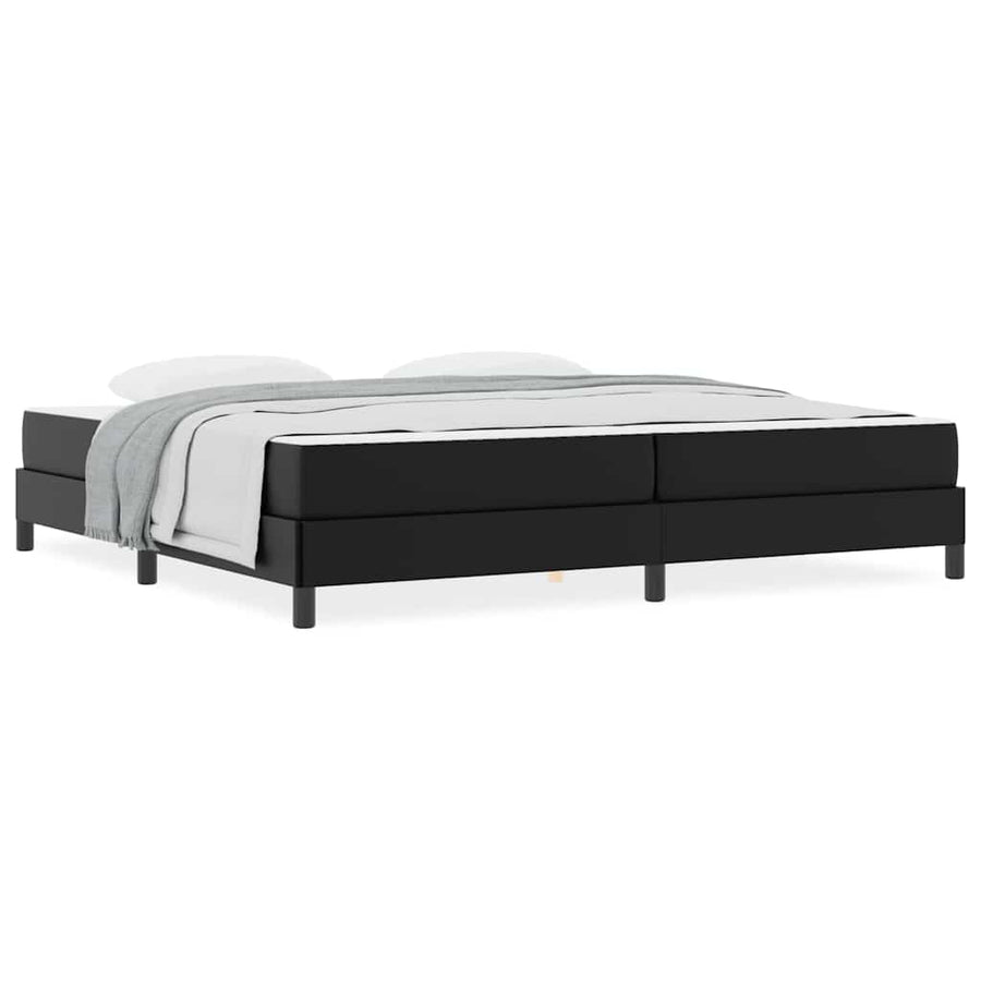 Bed Anders Zwart 200 x 200 cm Kunstleer
