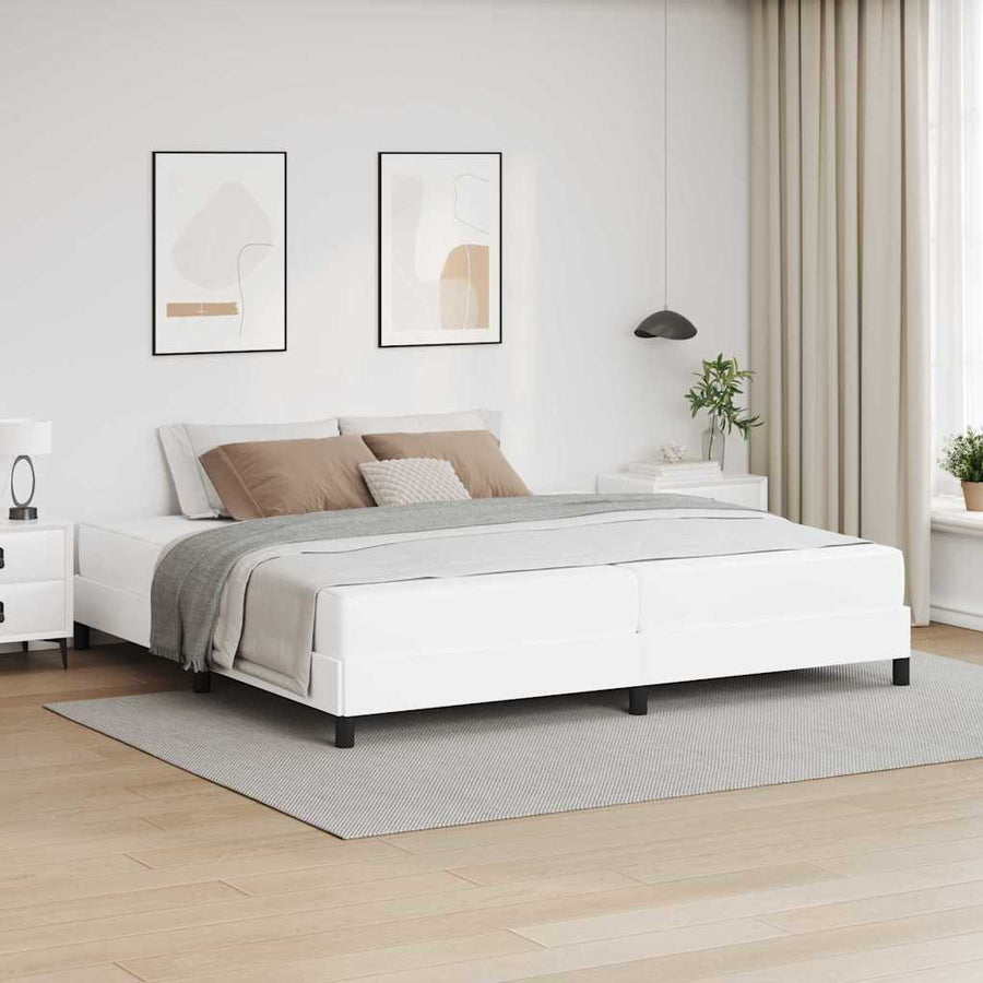Bed Anders Zuiverwit 200 x 200 cm Kunstleer