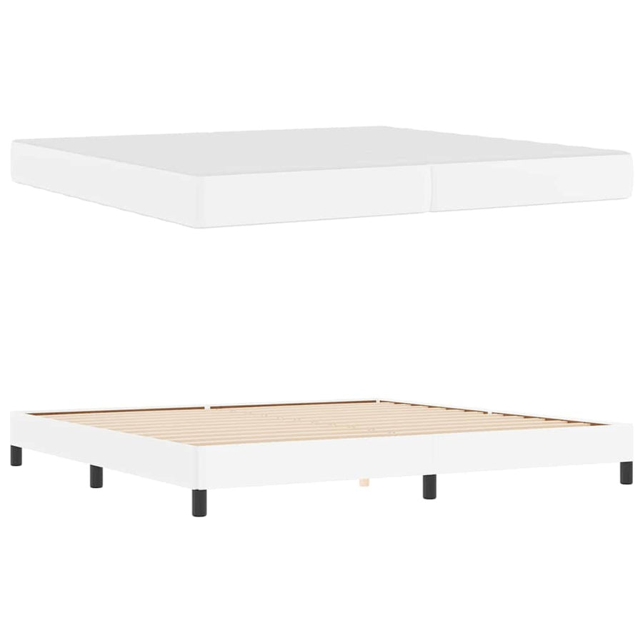 Bed Anders Zuiverwit 200 x 200 cm Kunstleer