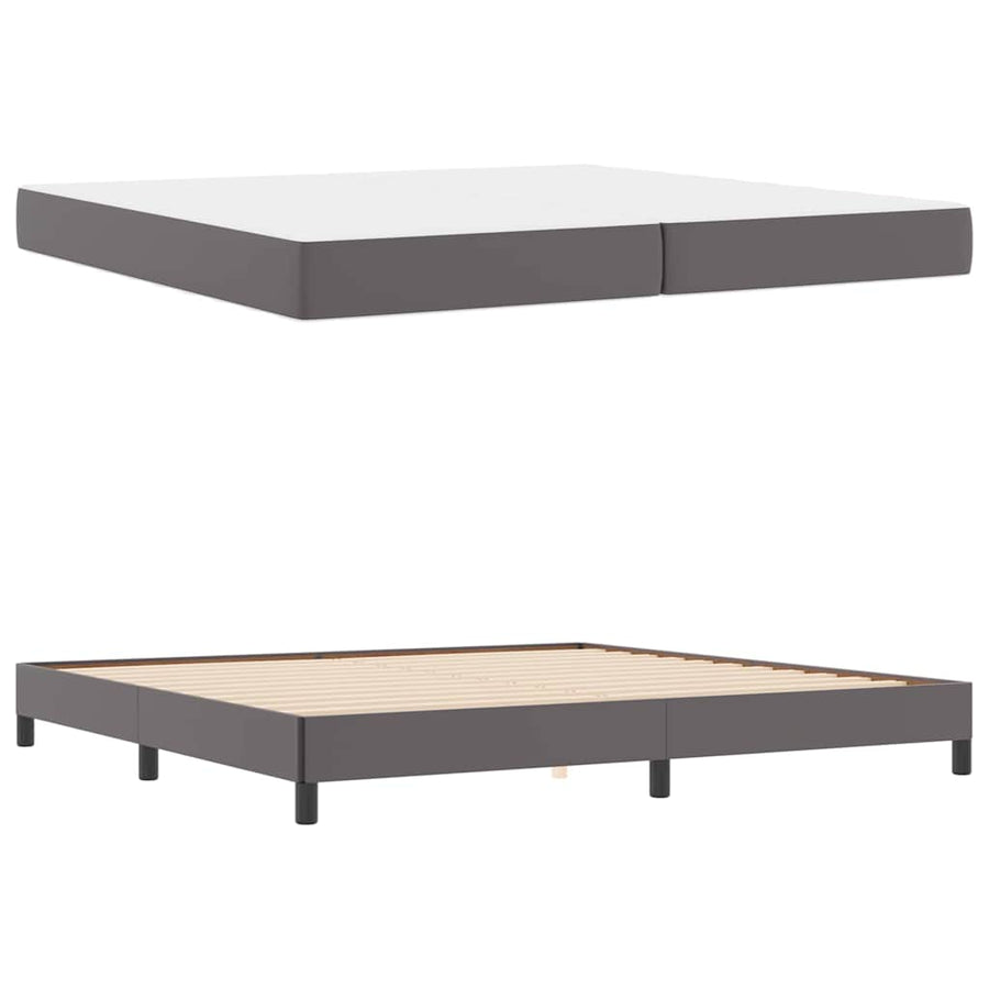Bed Anders Grijs 200 x 200 cm Kunstleer