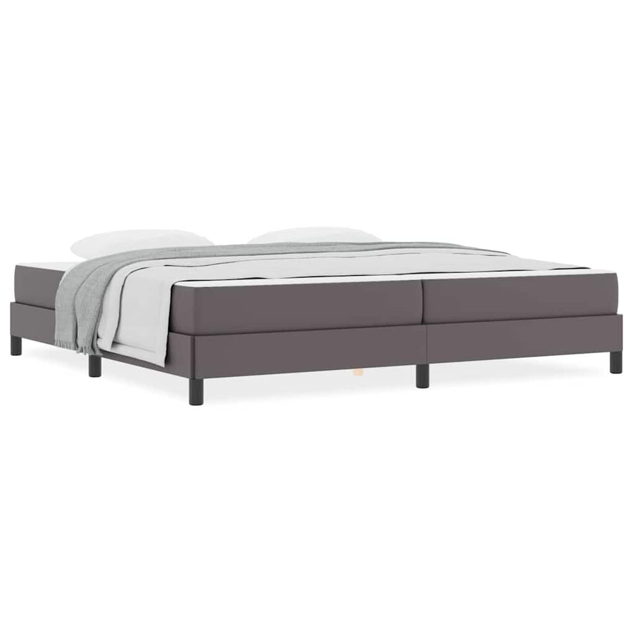 Bed Anders Grijs 200 x 200 cm Kunstleer