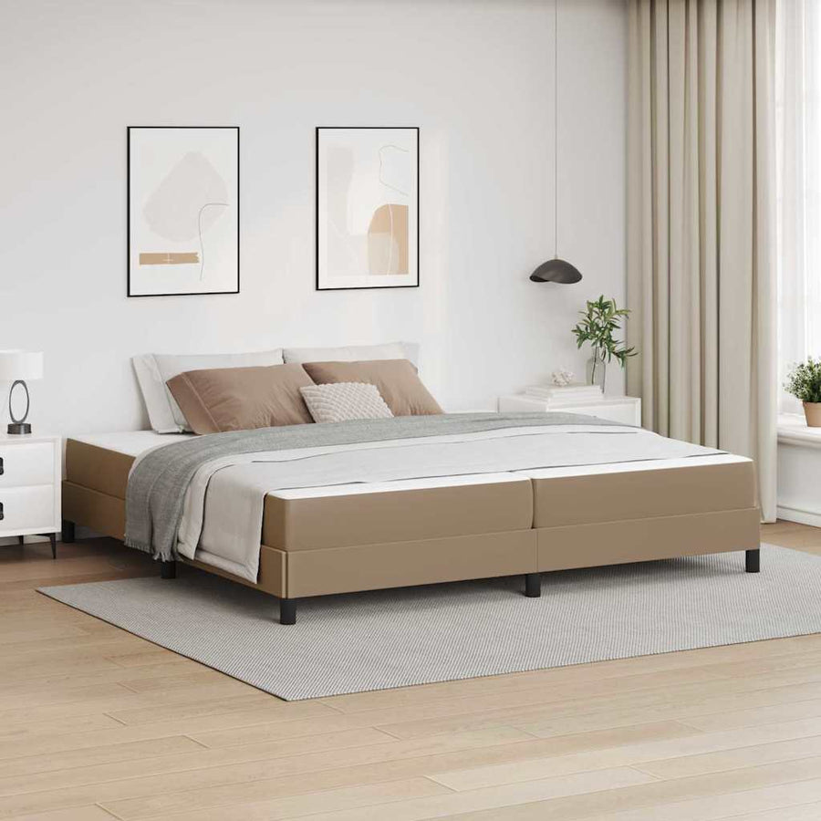 Bedframe met matras Cappuccino 200 x 200 cm Stof