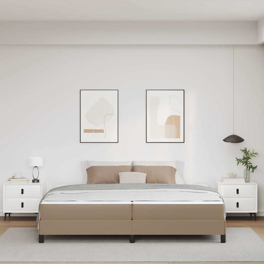Bedframe met matras Cappuccino 200 x 200 cm Stof