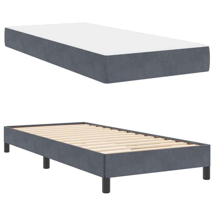 Boxspringbed met matras Donkergrijs 80 x 200 cm Fluweel