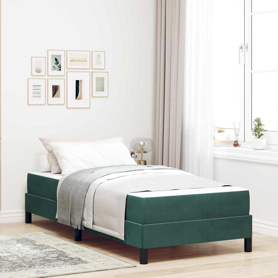 Boxspringbed met matras Donkergroen 80 x 200 cm Fluweel