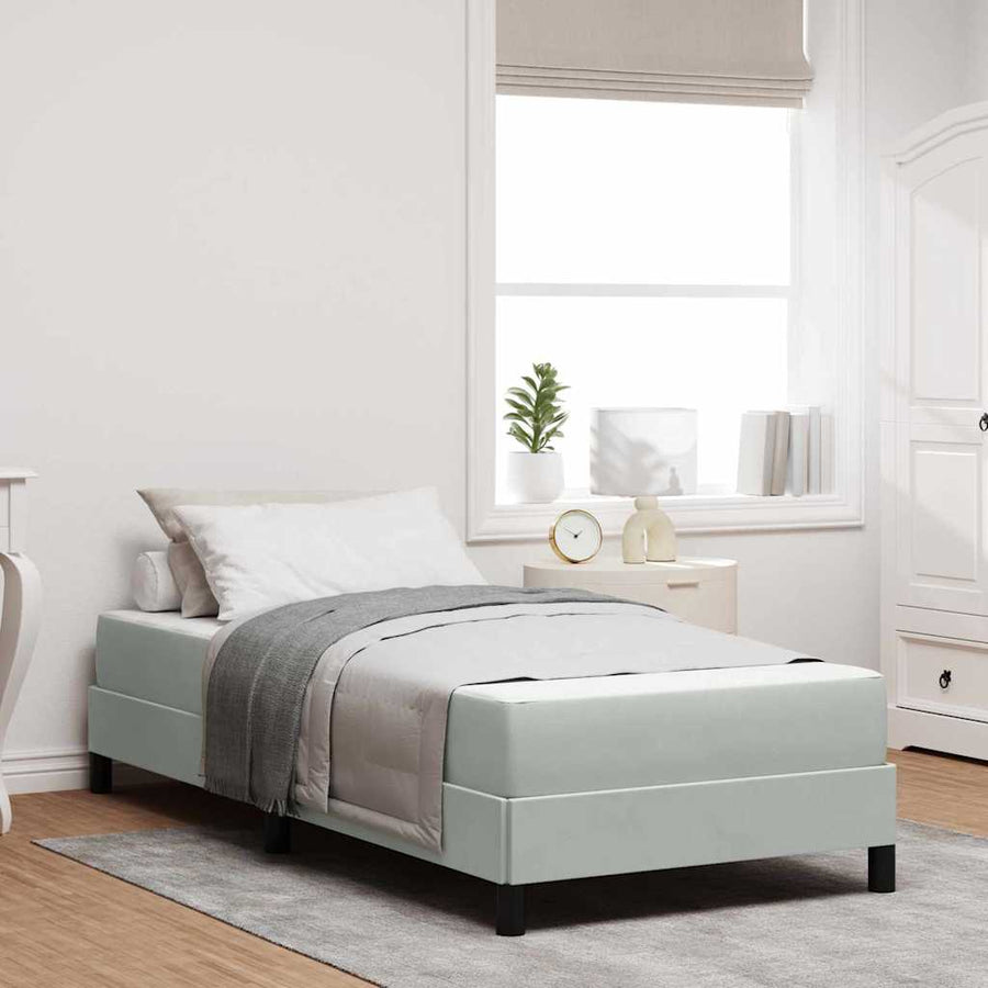 Boxspringbed met matras Lichtgrijs 90 x 190 cm Fluweel