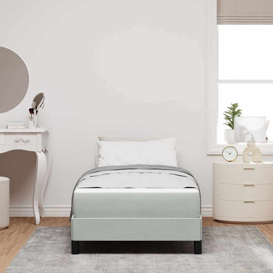 Boxspringbed met matras Lichtgrijs 90 x 200 cm Fluweel