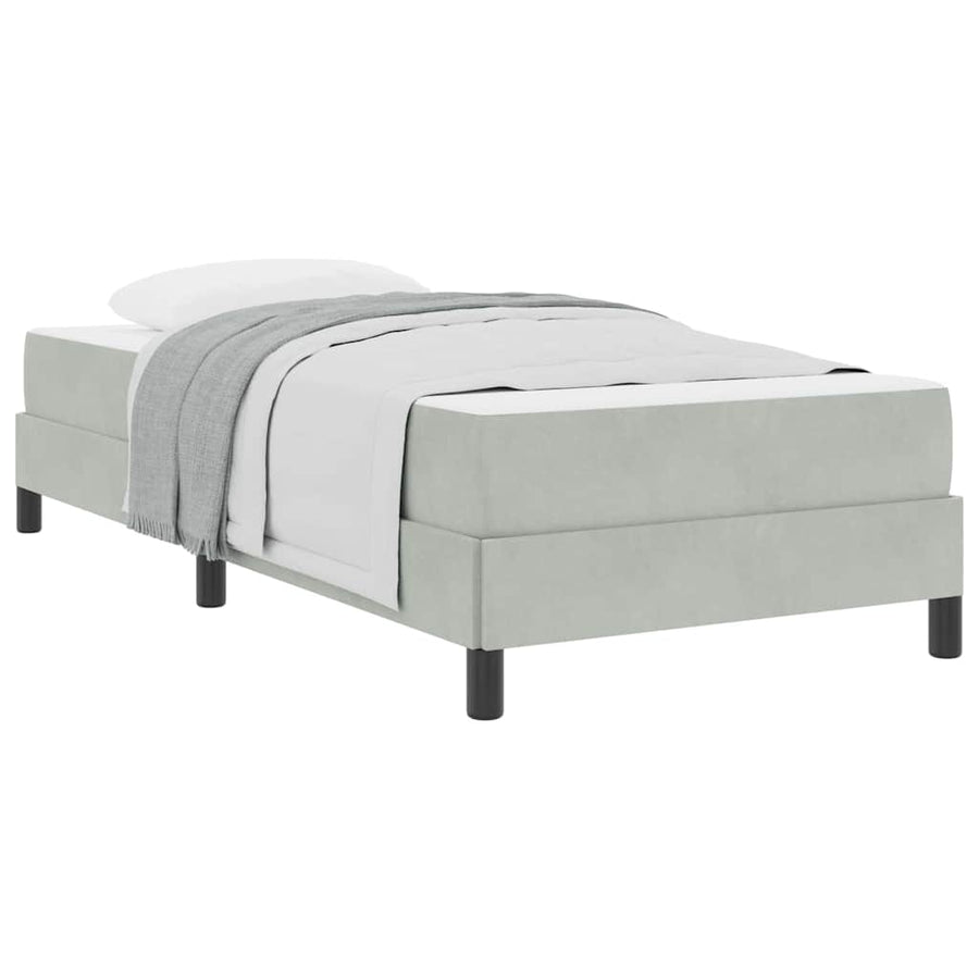 Boxspringbed met matras Lichtgrijs 90 x 200 cm Fluweel