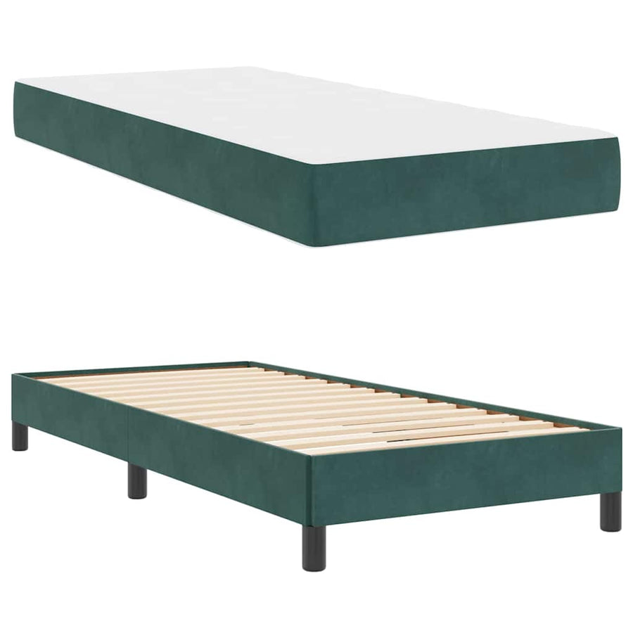 Boxspringbed met matras Donkergroen 100 x 200 cm Fluweel