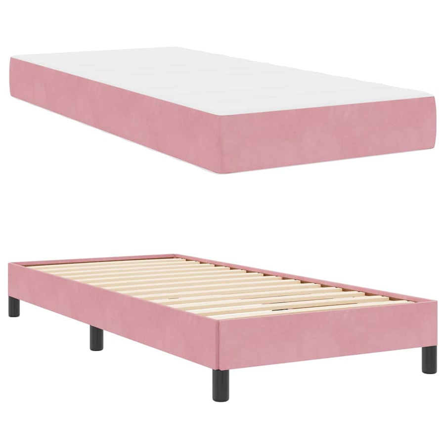 Boxspringbed met matras Roze 100 x 200 cm Fluweel