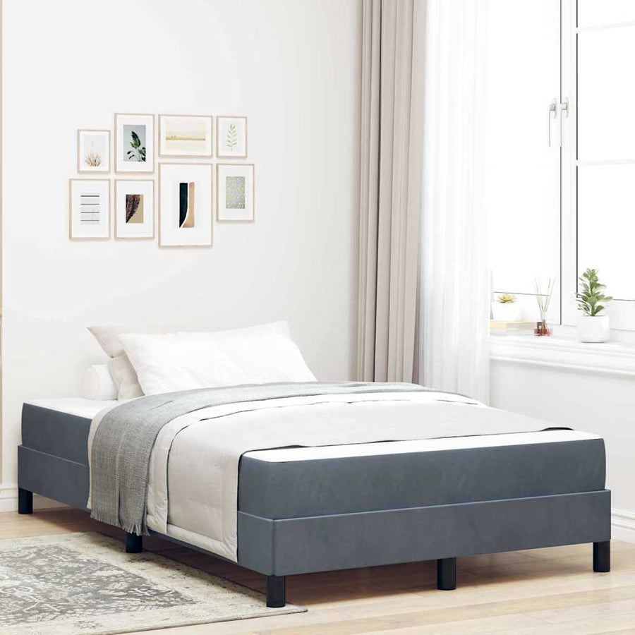 Boxspringbed met matras Donkergrijs 120 x 190 cm Fluweel