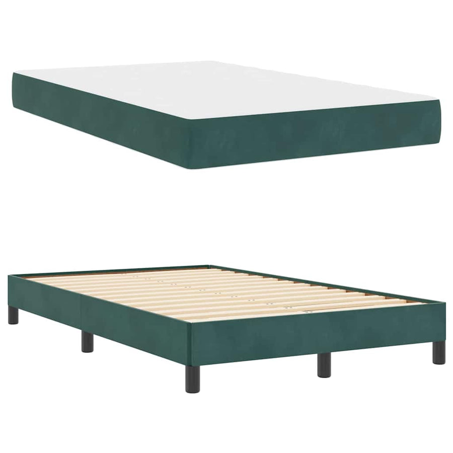 Boxspringbed met matras Donkergroen 120 x 190 cm Fluweel