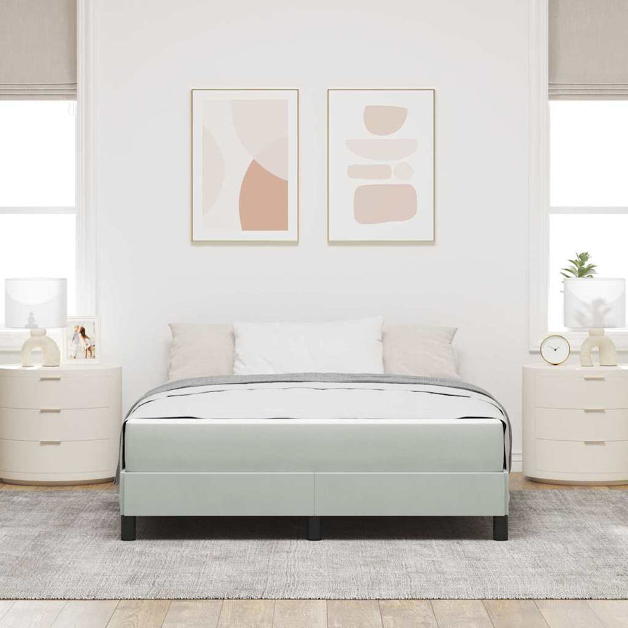 Boxspringbed met matras Lichtgrijs 140 x 190 cm Fluweel