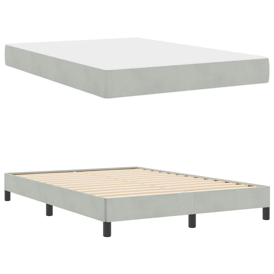 Boxspringbed met matras Lichtgrijs 140 x 190 cm Fluweel
