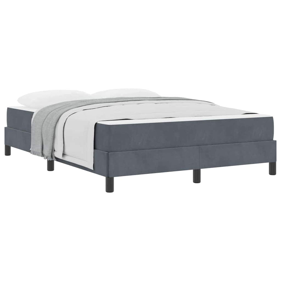 Boxspringbed met matras Donkergrijs 140 x 190 cm Fluweel