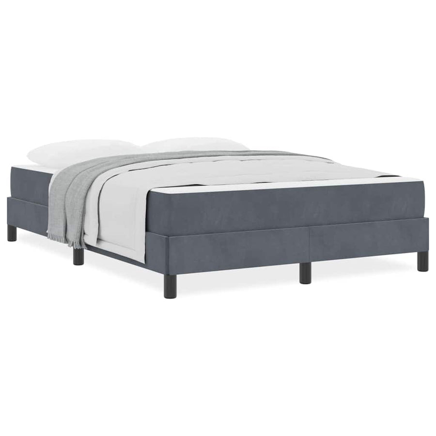 Boxspringbed met matras Donkergrijs 140 x 190 cm Fluweel