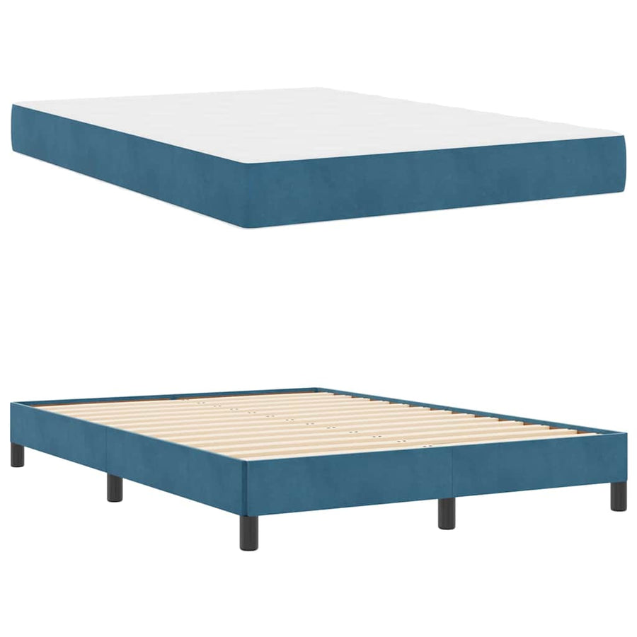 Boxspringbed met matras Donkerblauw 140 x 190 cm Fluweel