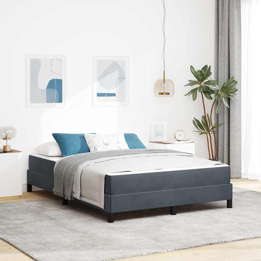 Boxspringbed met matras Donkergrijs 140 x 200 cm Fluweel