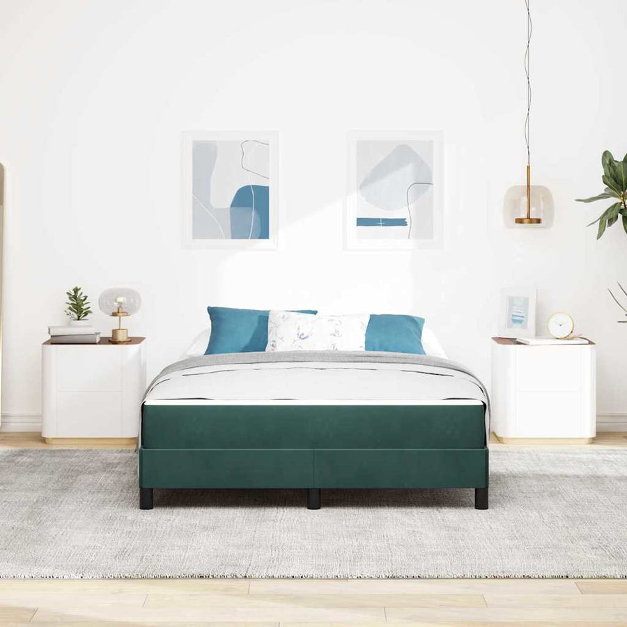 Boxspringbed met matras Donkergroen 140 x 200 cm Fluweel