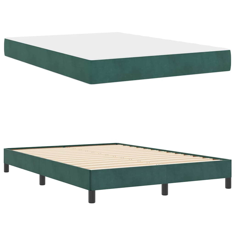 Boxspringbed met matras Donkergroen 140 x 200 cm Fluweel