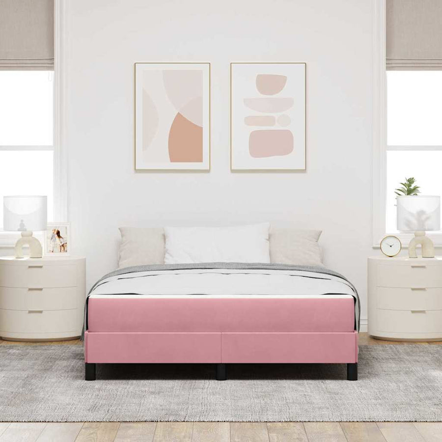 Boxspringbed met matras Roze 140 x 200 cm Fluweel