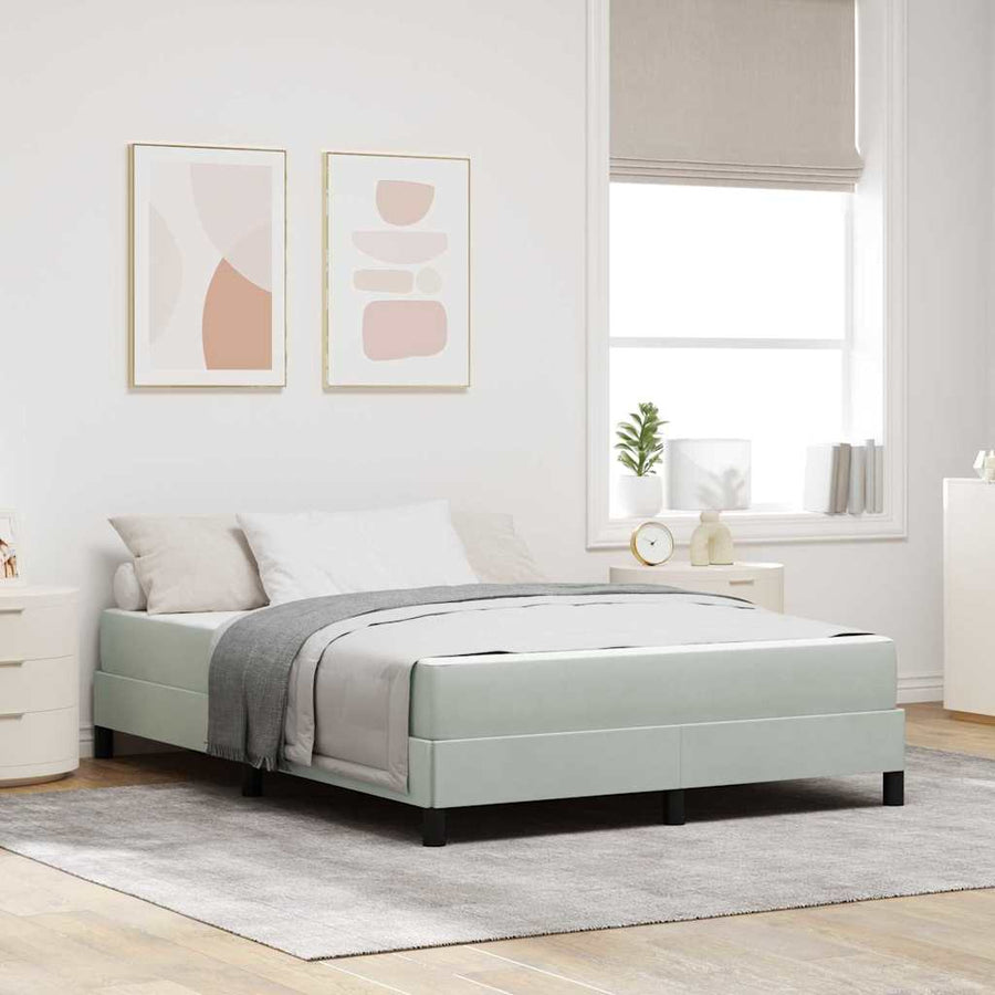 Boxspringbed met matras Lichtgrijs 160 x 200 cm Fluweel