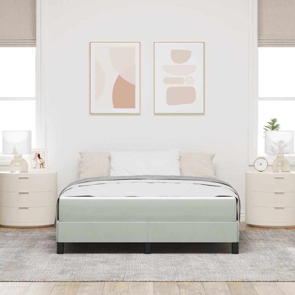 Boxspringbed met matras Lichtgrijs 160 x 200 cm Fluweel