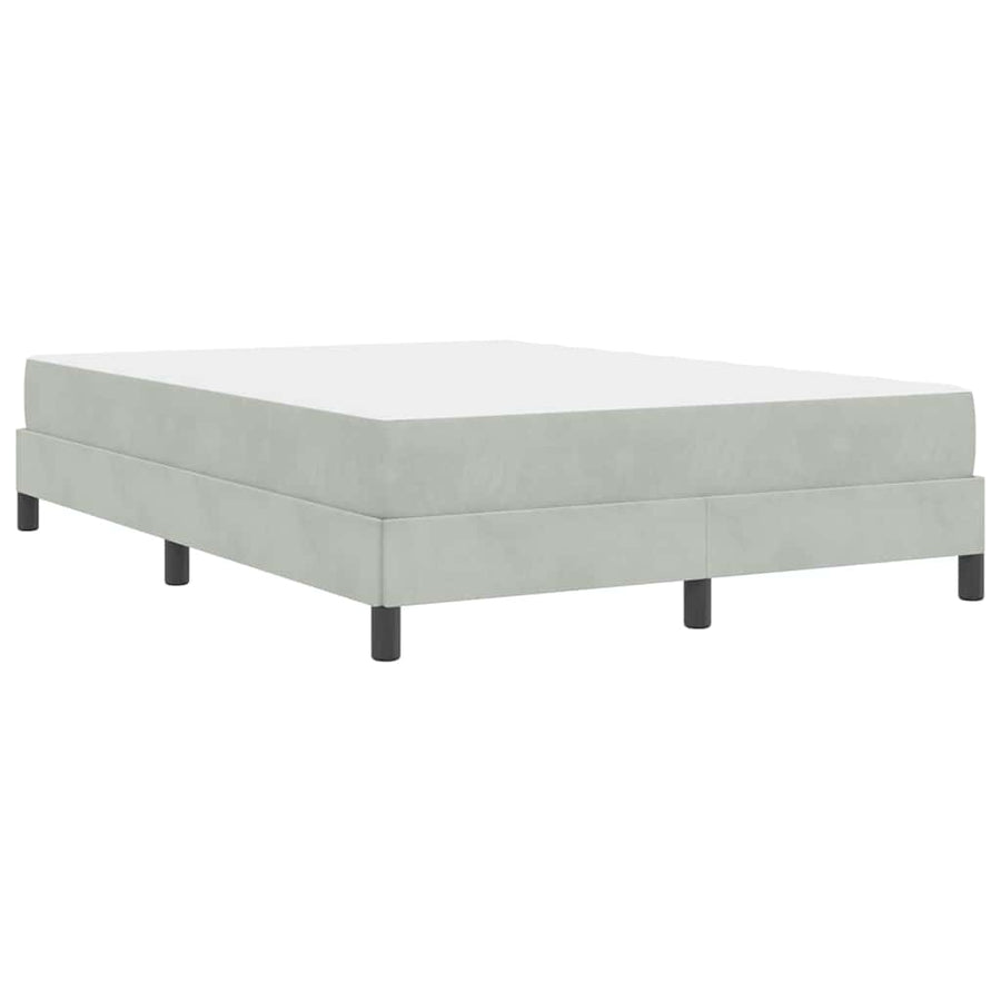 Boxspringbed met matras Lichtgrijs 160 x 200 cm Fluweel