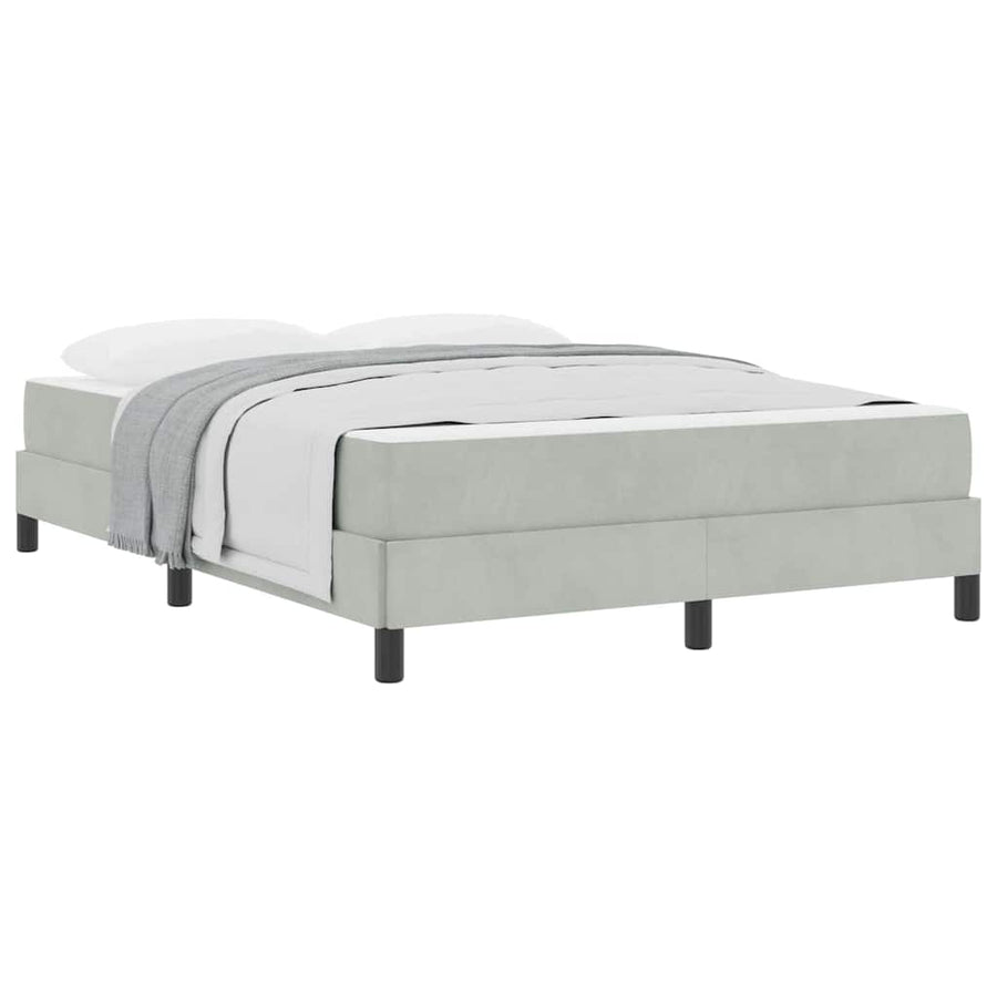 Boxspringbed met matras Lichtgrijs 160 x 200 cm Fluweel