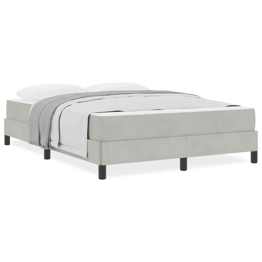 Boxspringbed met matras Lichtgrijs 160 x 200 cm Fluweel