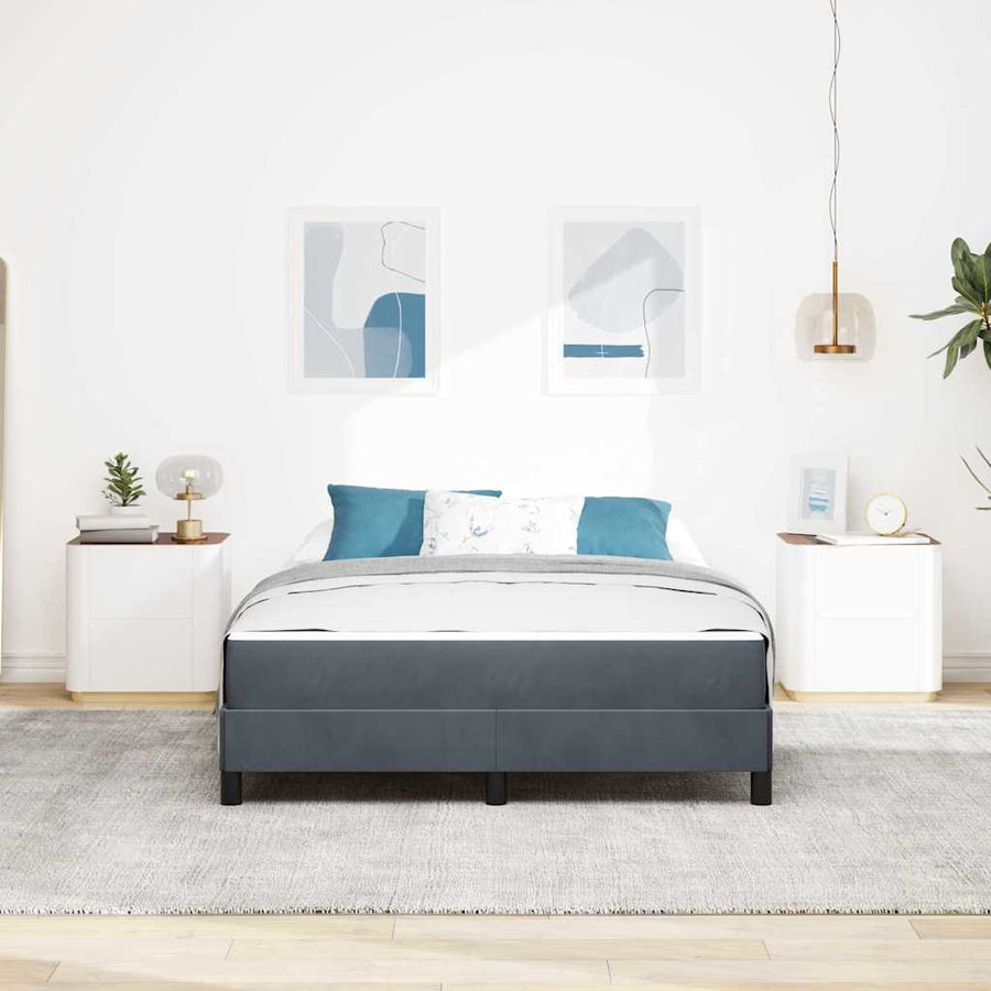 Boxspringbed met matras Donkergrijs 160 x 200 cm Fluweel