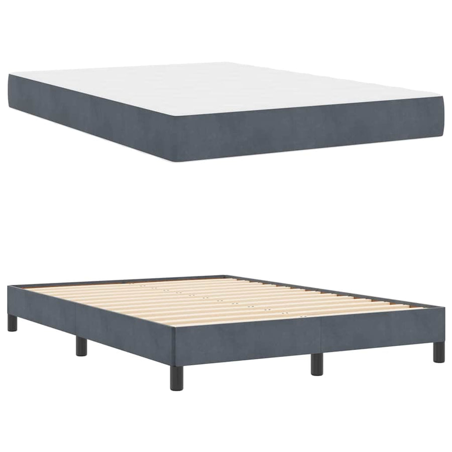 Boxspringbed met matras Donkergrijs 160 x 200 cm Fluweel