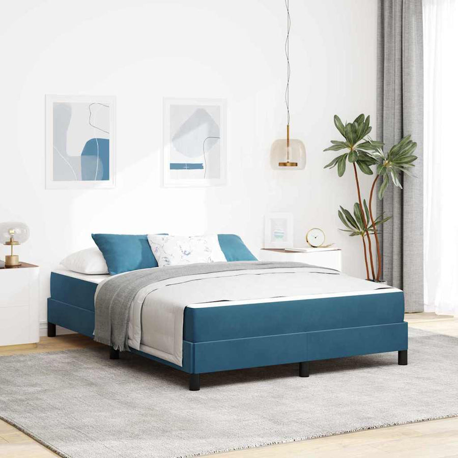 Boxspringbed met matras Donkerblauw 160 x 200 cm Fluweel