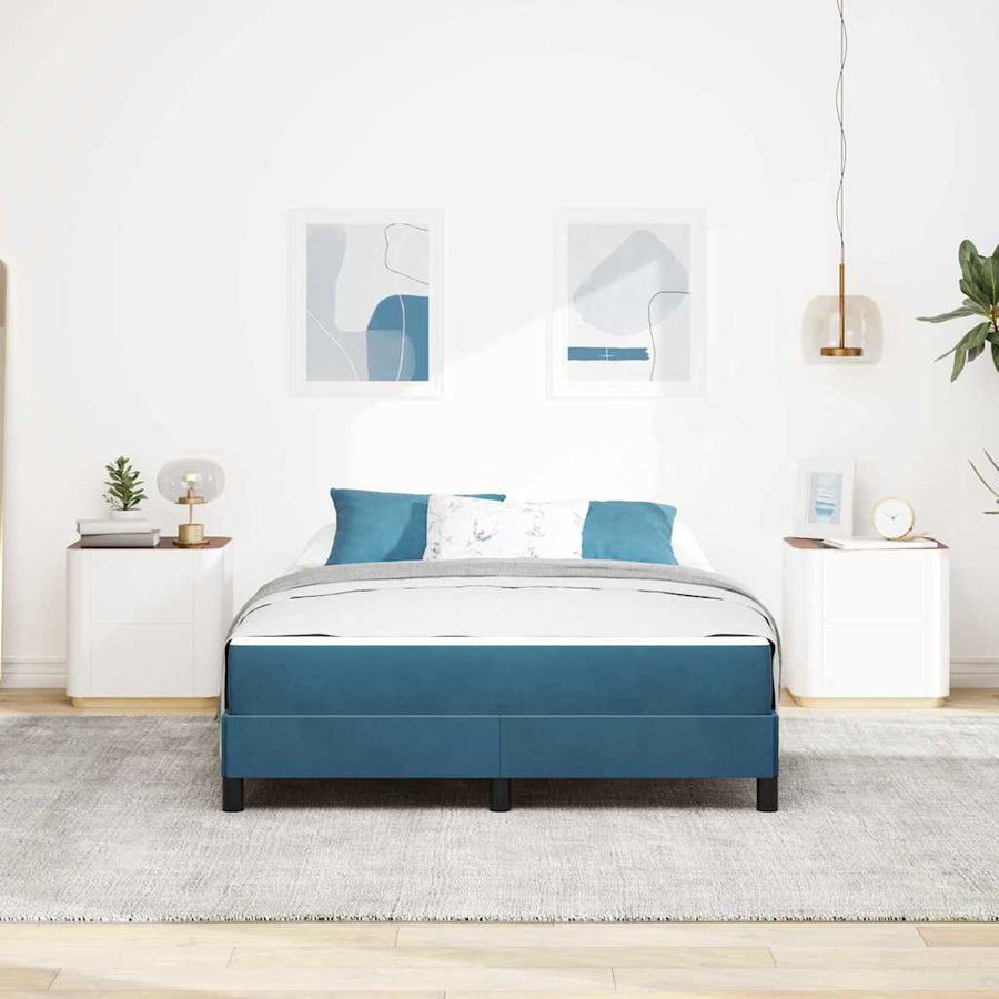 Boxspringbed met matras Donkerblauw 160 x 200 cm Fluweel
