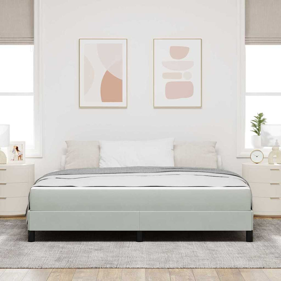 Boxspringbed met matras Lichtgrijs 180 x 200 cm Fluweel