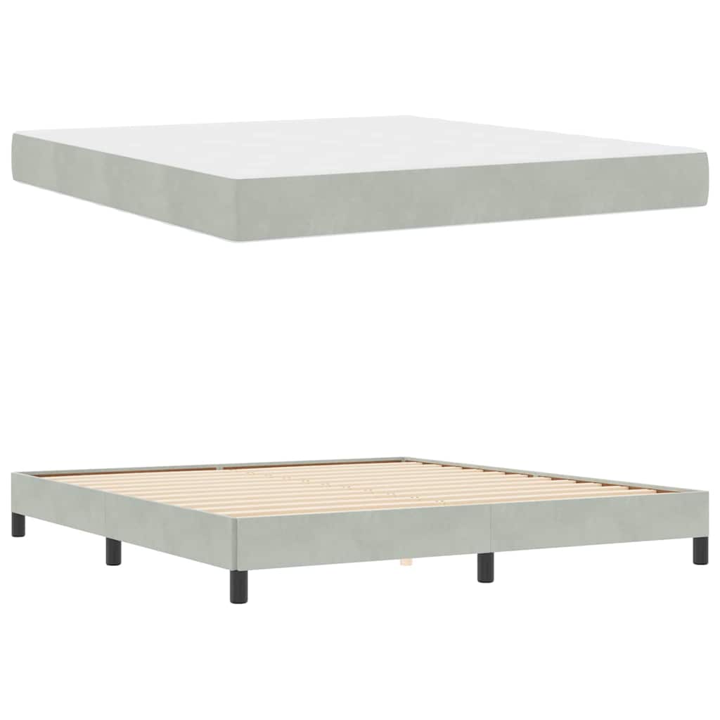 Boxspringbed met matras Lichtgrijs 180 x 200 cm Fluweel
