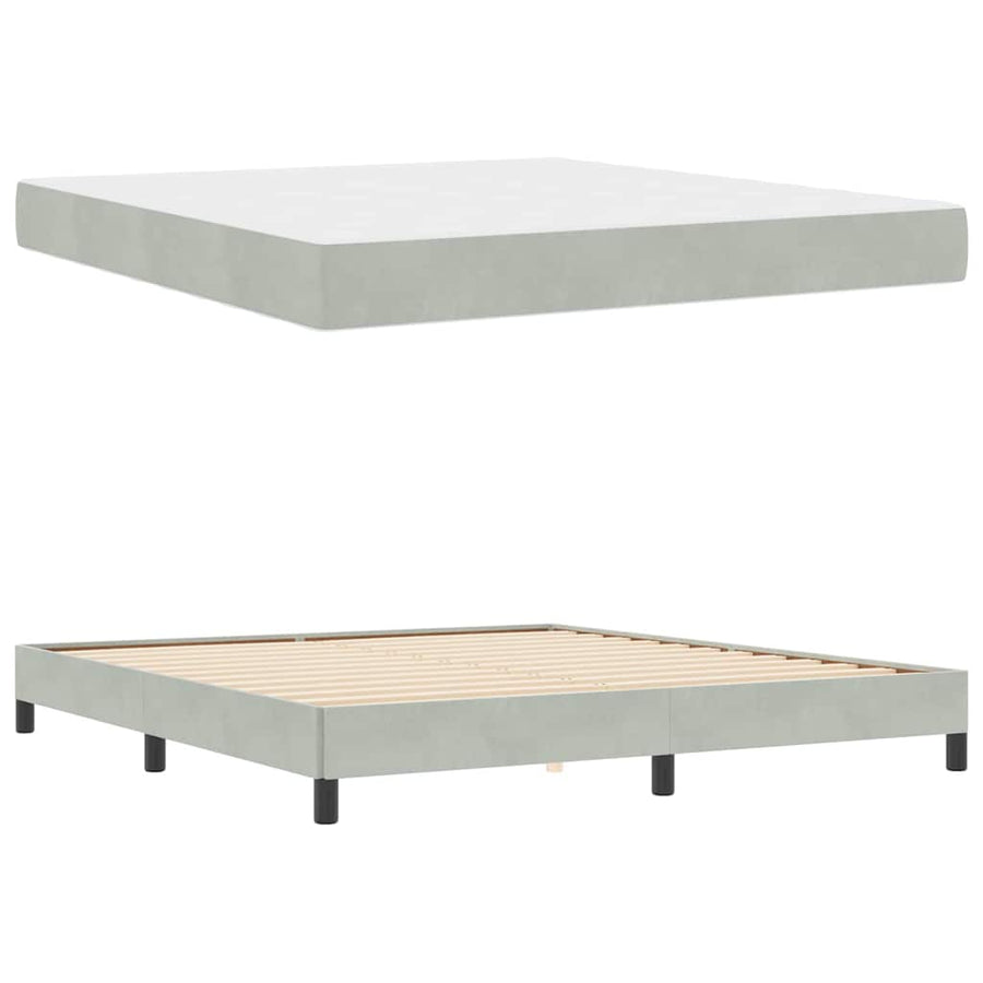 Boxspringbed met matras Lichtgrijs 180 x 200 cm Fluweel