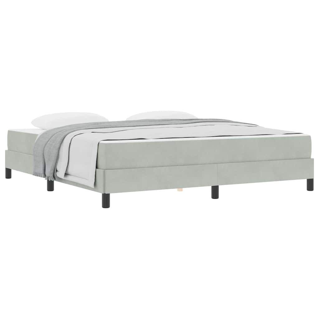 Boxspringbed met matras Lichtgrijs 180 x 200 cm Fluweel