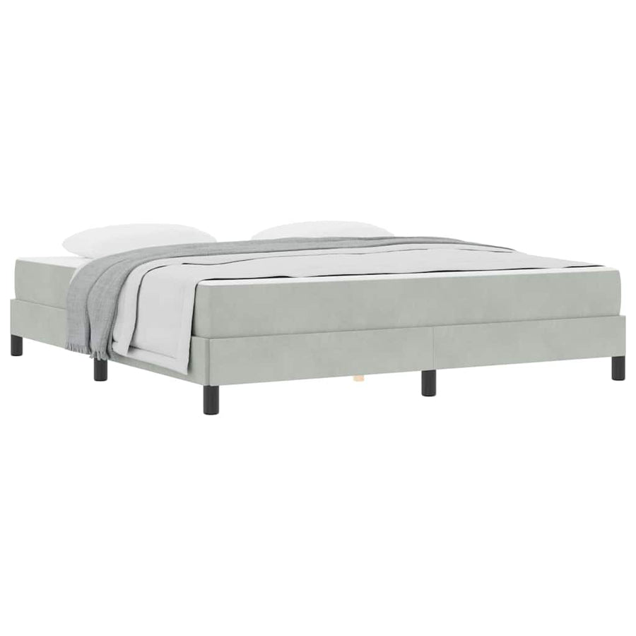 Boxspringbed met matras Lichtgrijs 180 x 200 cm Fluweel