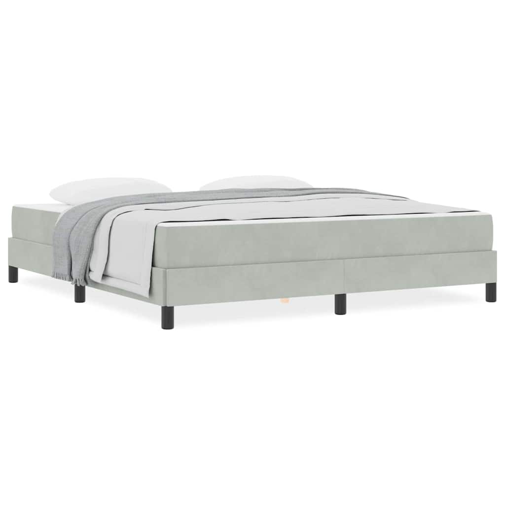 Boxspringbed met matras Lichtgrijs 180 x 200 cm Fluweel