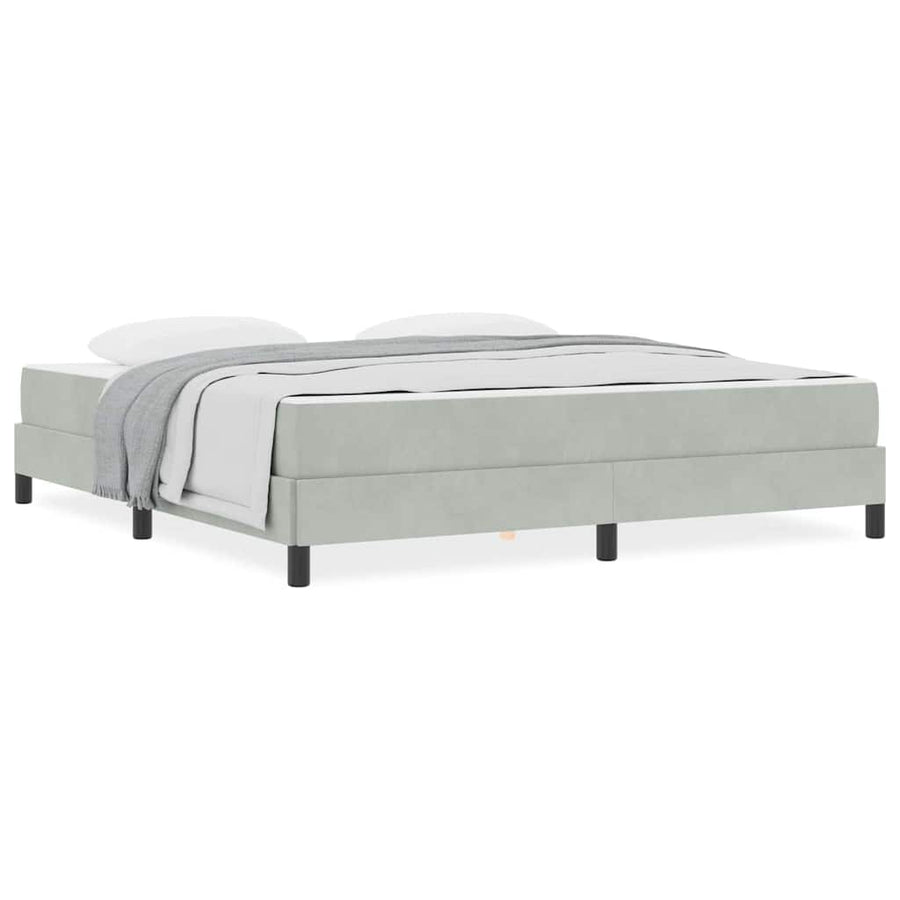 Boxspringbed met matras Lichtgrijs 180 x 200 cm Fluweel