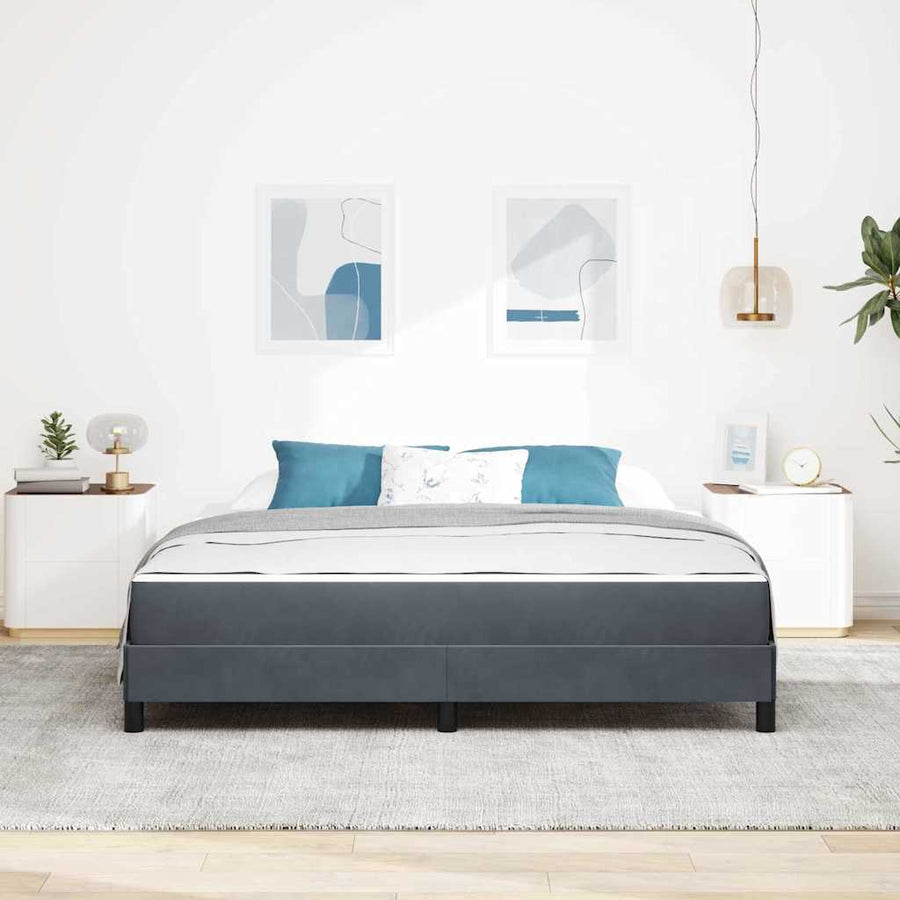 Boxspringbed met matras Donkergrijs 180 x 200 cm Fluweel